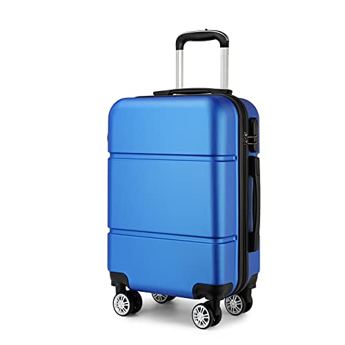 Kono Reisekoffer Handgepäck Koffer mit Rollen Hartschale Trolley 55x38x22cm 33 Liter Leichtgewicht ABS Navy Blau