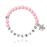 UTEFIF Schulkind Einschulung Mädchen - Schulkind Geschenk - Geschenk Einschulung Mädchen Armband Schulkind(pink)