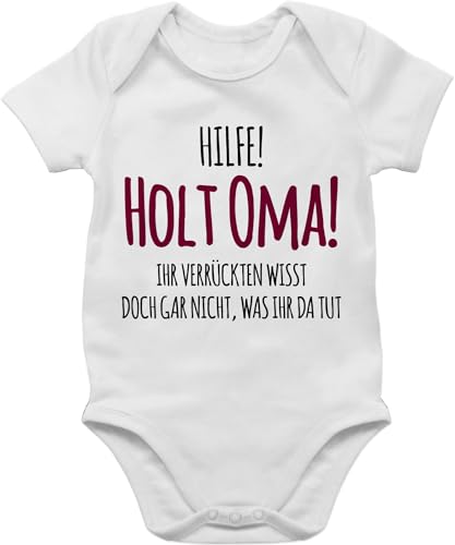 Shirtracer - Baby Body Junge Mädchen - Sprüche - Hilfe Holt Oma - Geschenk Geburt Omi