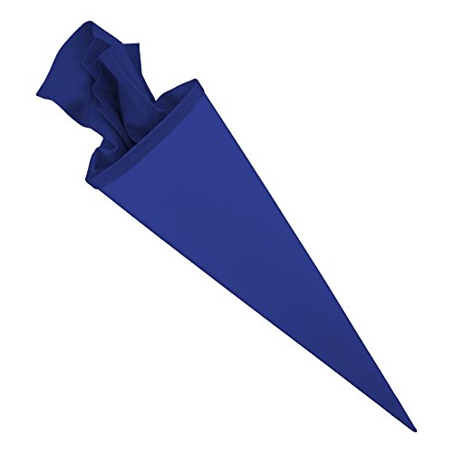 itenga Bastelschultüte 70cm rund Schultütenrohling mit Filzverschluss (Blau mit Filzverschluss)