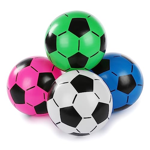 CEJAMA Kinder Fussball 4er Set - Kinderball aus PVC Indoor & Outdoor für Haus, Garten, Wasser und Beach - 20 cm