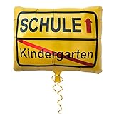 Oblique Unique® Kindergarten/Schule Ortsschild Folien Luftballon Hänge Deko für Einschulung Schuleinführung Schulanfang Schulstart Schule Ballon