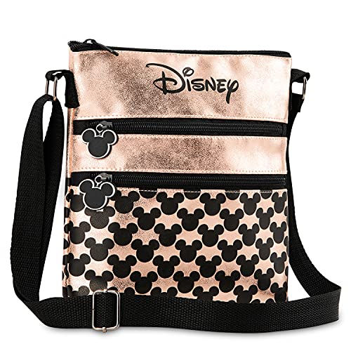 Disney Umhängetasche Damen und Teenager, Mickey Mouse und Minnie Mouse Tasche Damen, Kleine Umhängetasche Damen (Roségold)