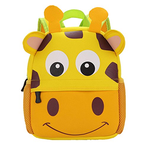 Kinderrucksack Süß Kindergartentasche mit Design Niedliche Tiere für Jungen Mädchen zum Vorschule Kindergarten Schule Reise 1-5 Jahre Giraffe